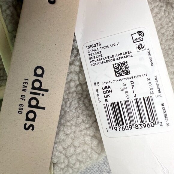 Fear of God Athletics X Adidas 1/2 Z Half Zip Polar Fleece Sesame Size S - Picture 13 of 13